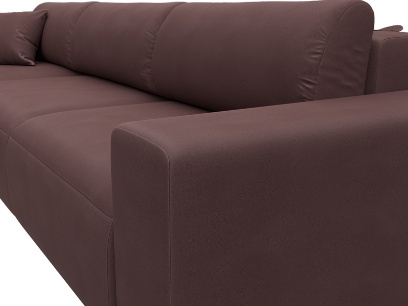 Диван угловой Лига-036 НПБ Классик Лонг левый угол, Замша, JOLY 09 бордовый