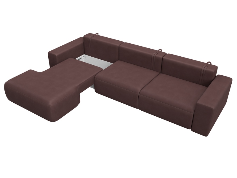 Диван угловой Лига-036 НПБ Классик Лонг левый угол, Замша, JOLY 09 бордовый