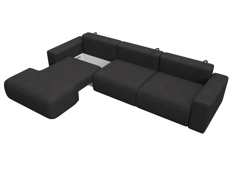 Диван угловой Лига-036 НПБ Классик Лонг левый угол, Замша, JOLY 08 коричневый