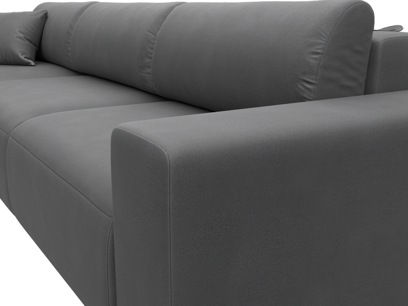 Диван угловой Лига-036 НПБ Классик Лонг левый угол, Замша, JOLY 13 серый