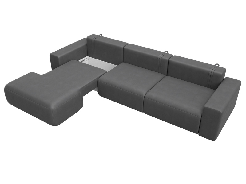 Диван угловой Лига-036 НПБ Классик Лонг левый угол, Замша, JOLY 13 серый