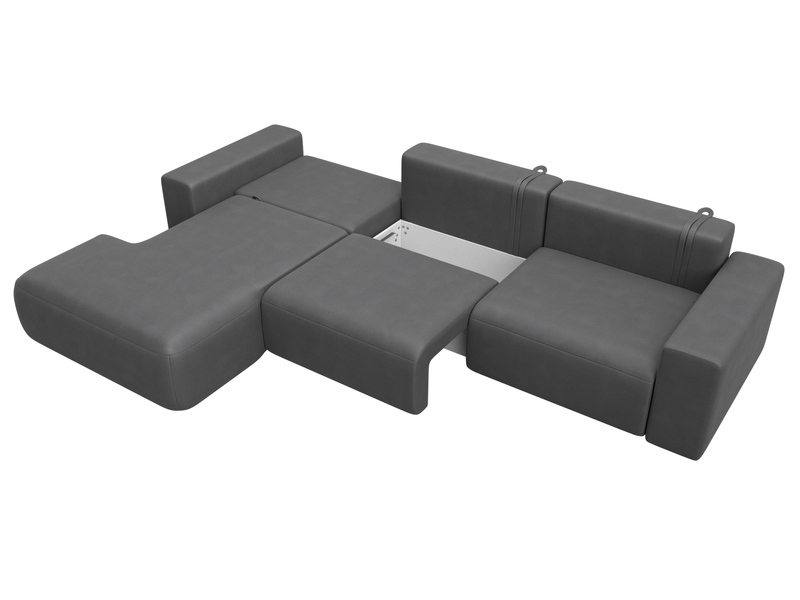 Диван угловой Лига-036 НПБ Классик Лонг левый угол, Замша, JOLY 13 серый