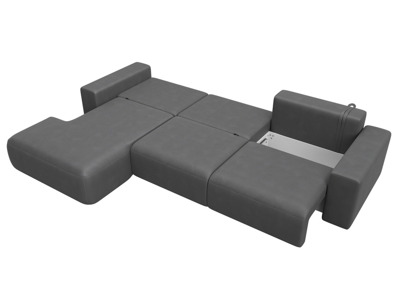 Диван угловой Лига-036 НПБ Классик Лонг левый угол, Замша, JOLY 13 серый