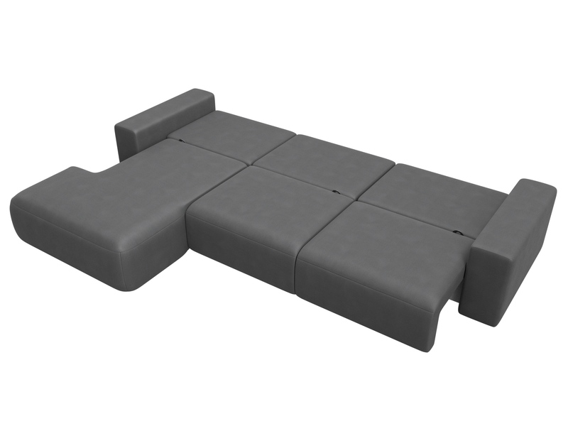 Диван угловой Лига-036 НПБ Классик Лонг левый угол, Замша, JOLY 13 серый