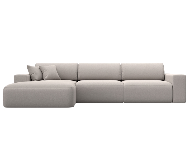 Диван угловой Лига-036 НПБ Классик Лонг левый угол, Замша, JOLY 05 бежевый