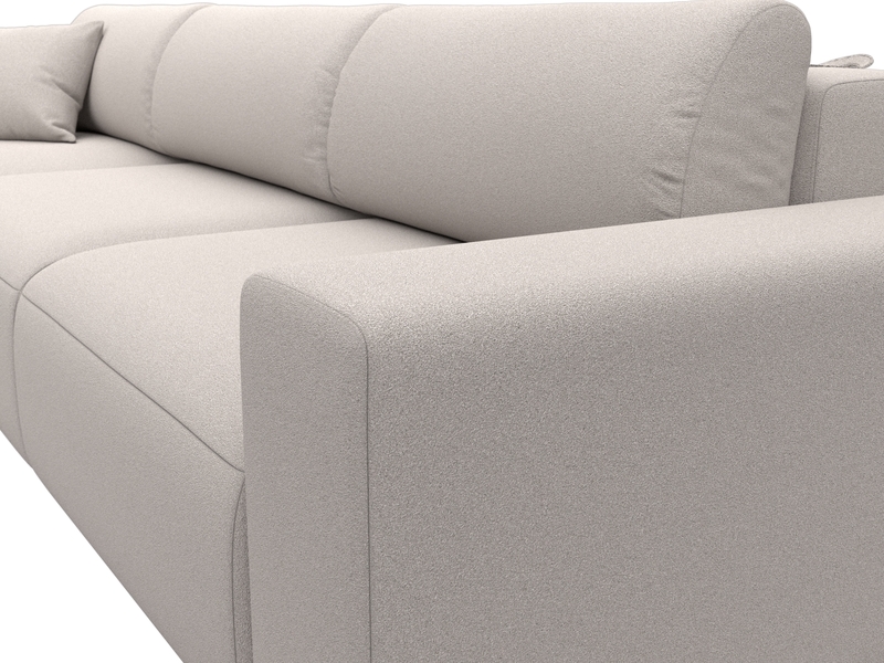 Диван угловой Лига-036 НПБ Классик Лонг левый угол, Замша, JOLY 05 бежевый