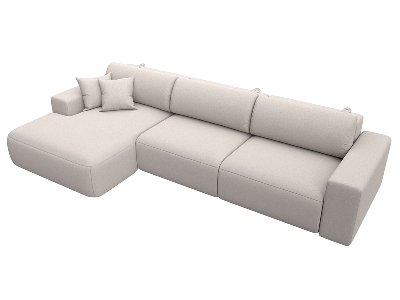 Диван угловой Лига-036 НПБ Классик Лонг левый угол, Замша, JOLY 05 бежевый