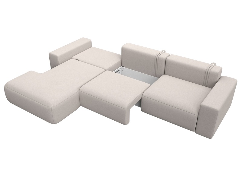 Диван угловой Лига-036 НПБ Классик Лонг левый угол, Замша, JOLY 05 бежевый