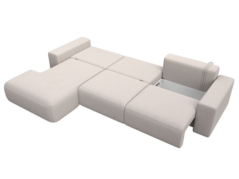 Диван угловой Лига-036 НПБ Классик Лонг левый угол, Замша, JOLY 05 бежевый