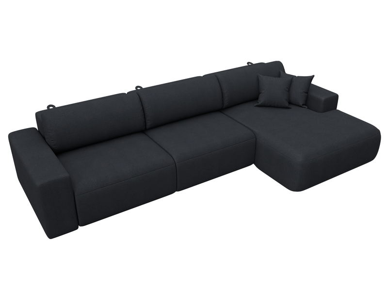 Диван угловой Лига-036 НПБ Классик Лонг правый угол, Замша, JOLY 16 темно-серый