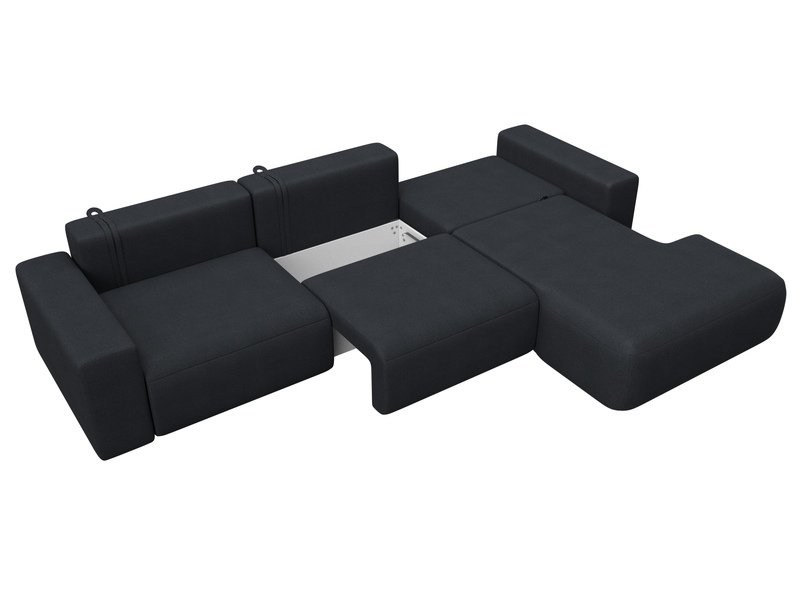 Диван угловой Лига-036 НПБ Классик Лонг правый угол, Замша, JOLY 16 темно-серый