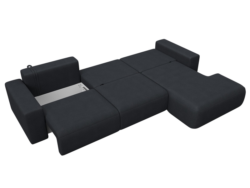 Диван угловой Лига-036 НПБ Классик Лонг правый угол, Замша, JOLY 16 темно-серый