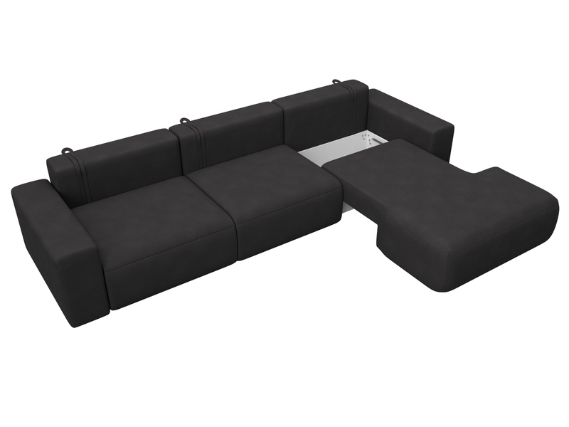 Диван угловой Лига-036 НПБ Классик Лонг правый угол, Замша, JOLY 08 коричневый