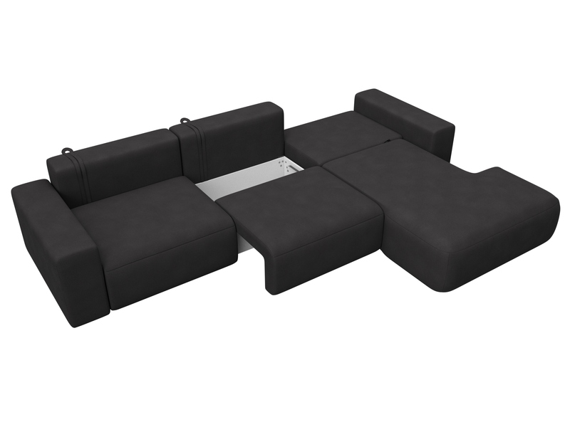 Диван угловой Лига-036 НПБ Классик Лонг правый угол, Замша, JOLY 08 коричневый