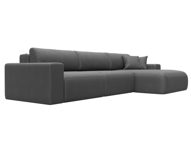 Диван угловой Лига-036 НПБ Классик Лонг правый угол, Замша, JOLY 13 серый