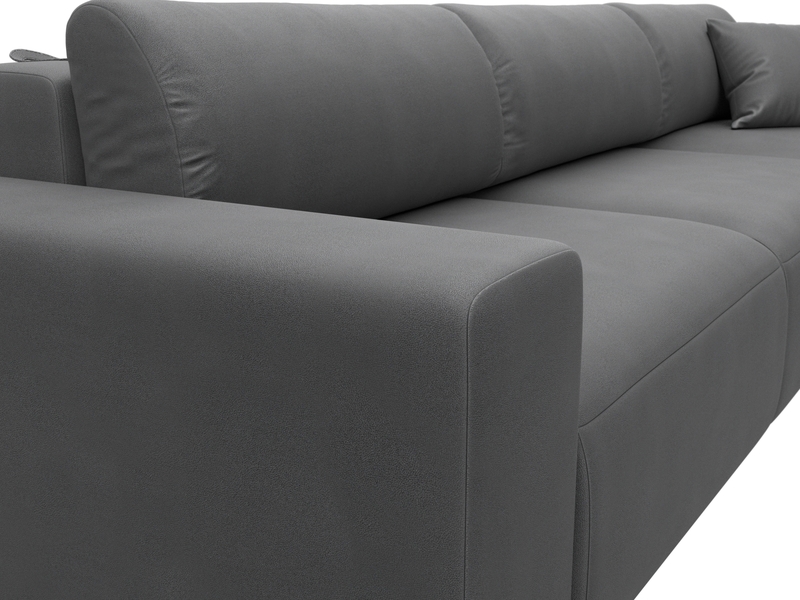 Диван угловой Лига-036 НПБ Классик Лонг правый угол, Замша, JOLY 13 серый