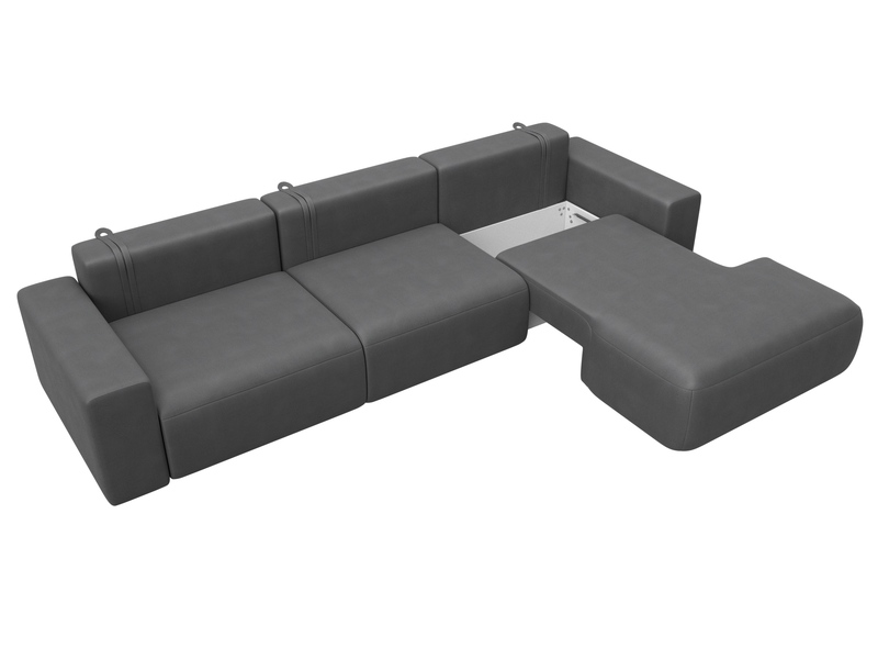 Диван угловой Лига-036 НПБ Классик Лонг правый угол, Замша, JOLY 13 серый