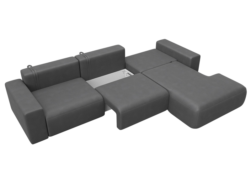 Диван угловой Лига-036 НПБ Классик Лонг правый угол, Замша, JOLY 13 серый