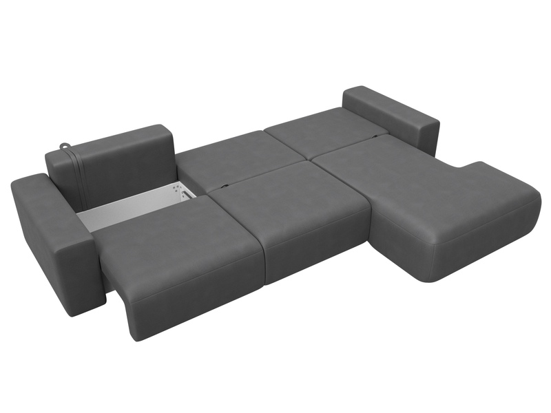 Диван угловой Лига-036 НПБ Классик Лонг правый угол, Замша, JOLY 13 серый