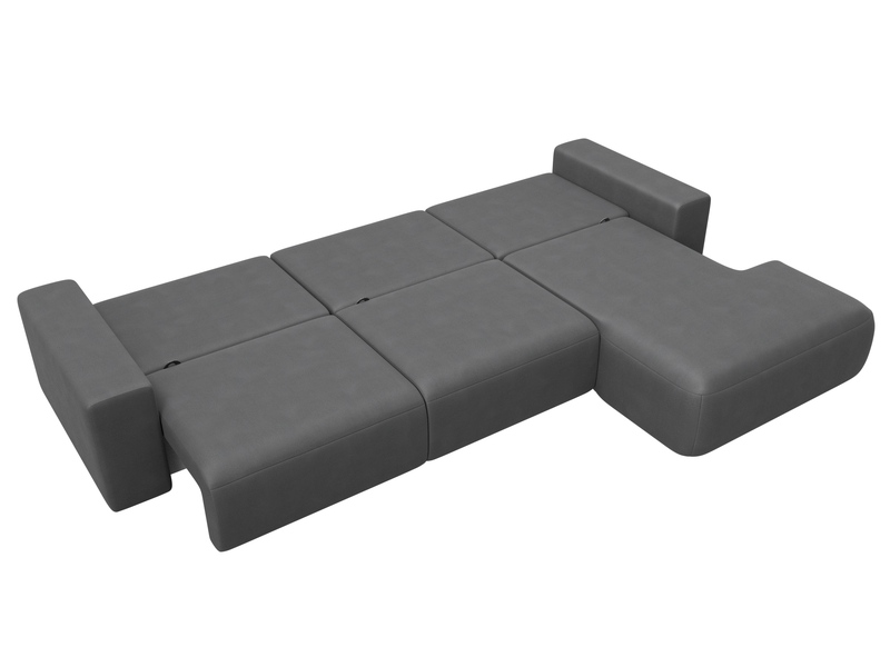 Диван угловой Лига-036 НПБ Классик Лонг правый угол, Замша, JOLY 13 серый