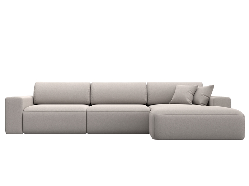 Диван угловой Лига-036 НПБ Классик Лонг правый угол, Замша, JOLY 05 бежевый