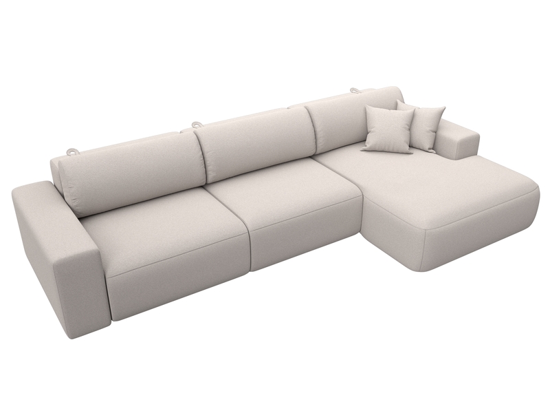 Диван угловой Лига-036 НПБ Классик Лонг правый угол, Замша, JOLY 05 бежевый