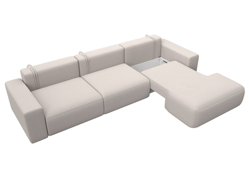 Диван угловой Лига-036 НПБ Классик Лонг правый угол, Замша, JOLY 05 бежевый