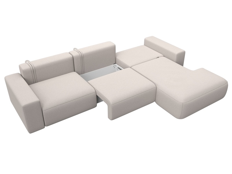 Диван угловой Лига-036 НПБ Классик Лонг правый угол, Замша, JOLY 05 бежевый