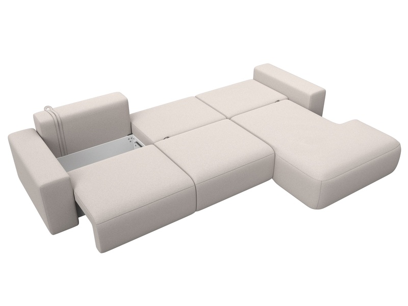 Диван угловой Лига-036 НПБ Классик Лонг правый угол, Замша, JOLY 05 бежевый