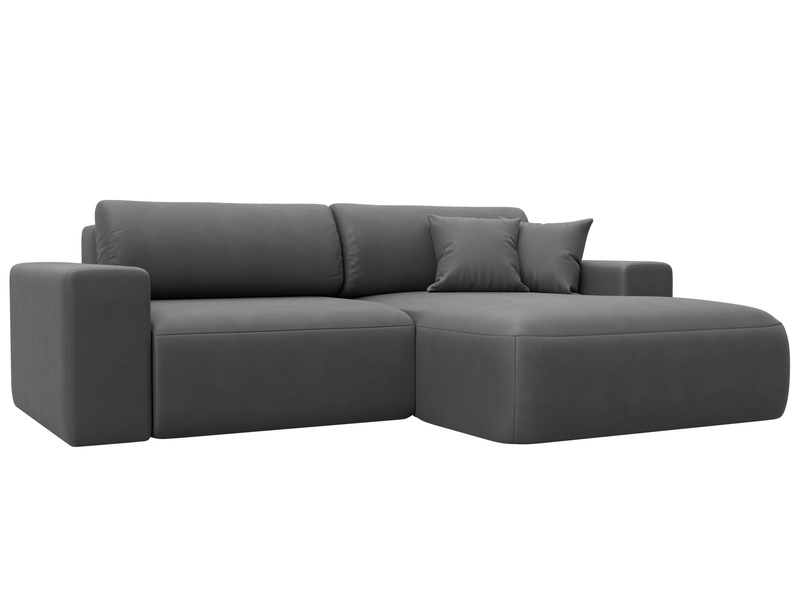 Диван угловой Лига-036 НПБ Классик правый угол, Замша, JOLY 13 серый