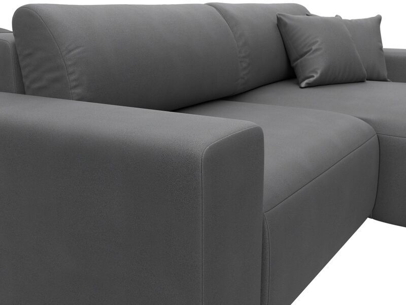 Диван угловой Лига-036 НПБ Классик правый угол, Замша, JOLY 13 серый