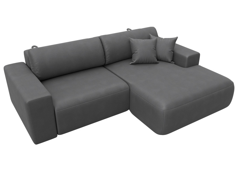 Диван угловой Лига-036 НПБ Классик правый угол, Замша, JOLY 13 серый