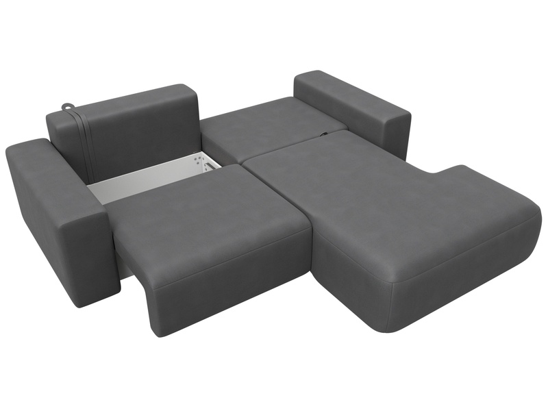 Диван угловой Лига-036 НПБ Классик правый угол, Замша, JOLY 13 серый