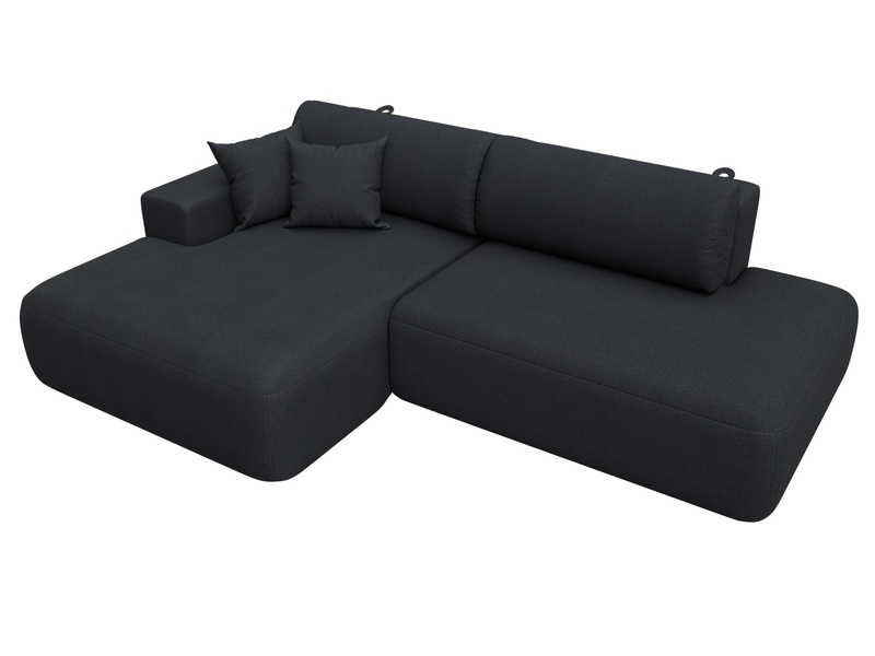 Диван угловой Лига-036 НПБ Модерн левый угол, Замша, JOLY 16 темно-серый