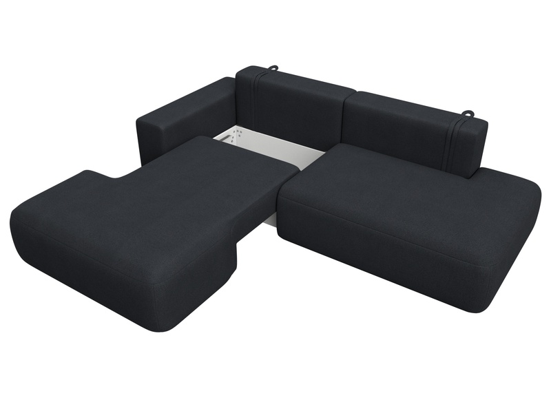 Диван угловой Лига-036 НПБ Модерн левый угол, Замша, JOLY 16 темно-серый