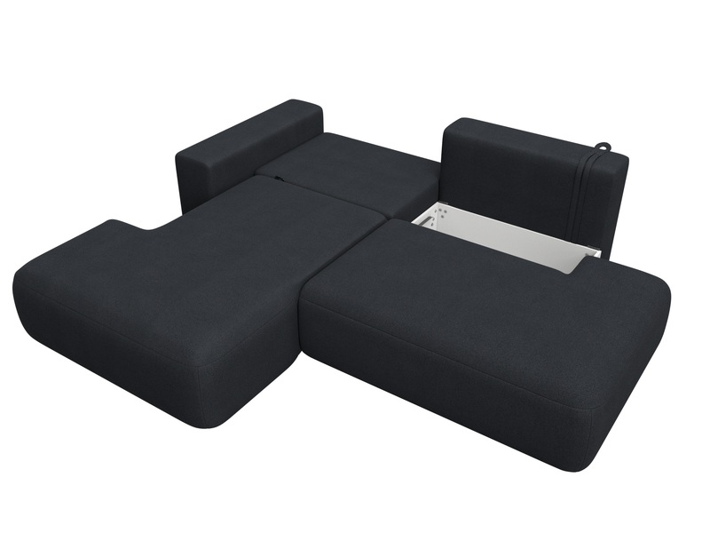 Диван угловой Лига-036 НПБ Модерн левый угол, Замша, JOLY 16 темно-серый