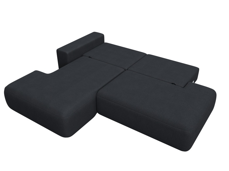 Диван угловой Лига-036 НПБ Модерн левый угол, Замша, JOLY 16 темно-серый