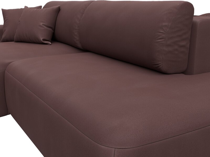 Диван угловой Лига-036 НПБ Модерн левый угол, Замша, JOLY 09 бордовый