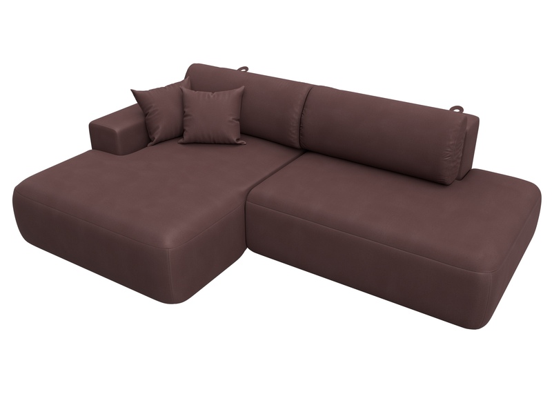 Диван угловой Лига-036 НПБ Модерн левый угол, Замша, JOLY 09 бордовый