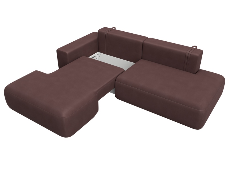 Диван угловой Лига-036 НПБ Модерн левый угол, Замша, JOLY 09 бордовый