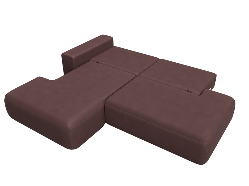 Диван угловой Лига-036 НПБ Модерн левый угол, Замша, JOLY 09 бордовый