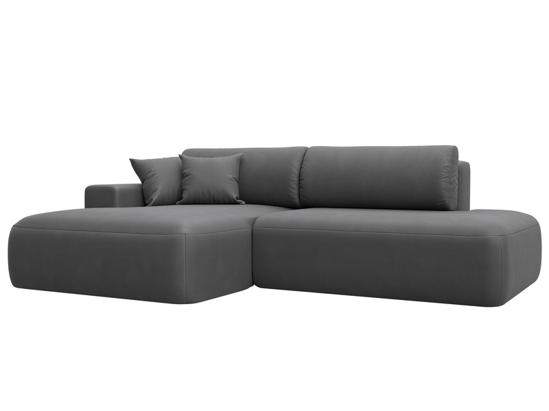 Диван угловой Лига-036 НПБ Модерн левый угол, Замша, JOLY 13 серый