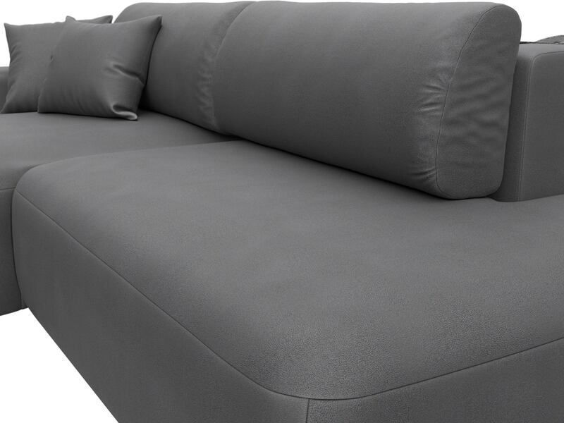 Диван угловой Лига-036 НПБ Модерн левый угол, Замша, JOLY 13 серый