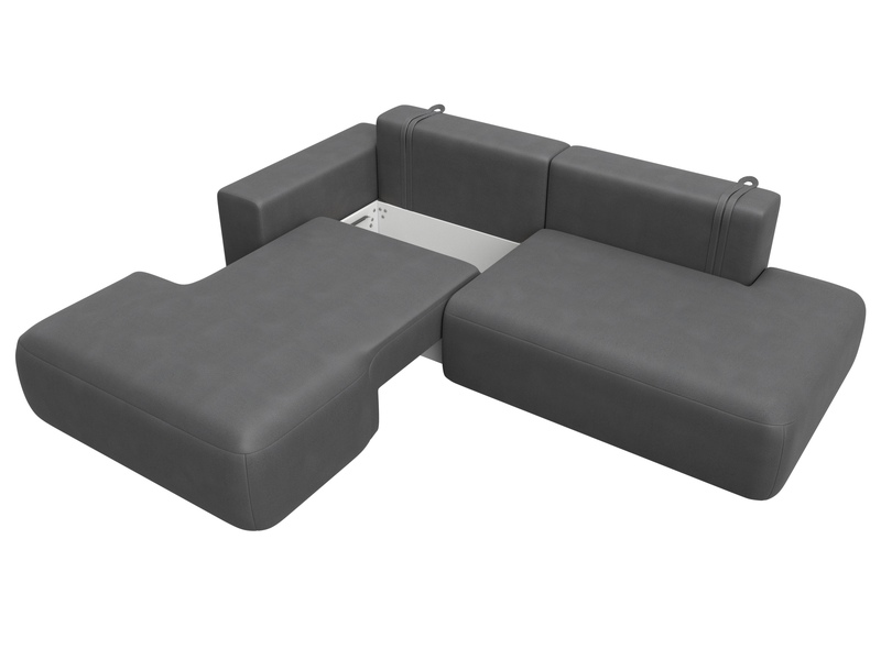 Диван угловой Лига-036 НПБ Модерн левый угол, Замша, JOLY 13 серый