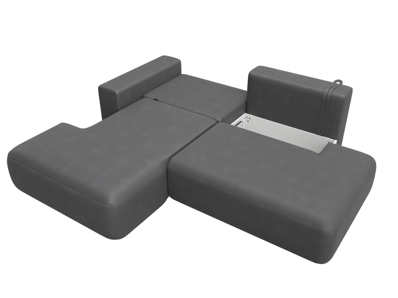 Диван угловой Лига-036 НПБ Модерн левый угол, Замша, JOLY 13 серый