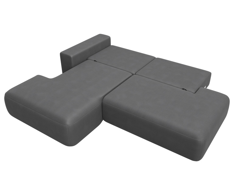 Диван угловой Лига-036 НПБ Модерн левый угол, Замша, JOLY 13 серый
