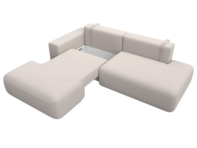 Диван угловой Лига-036 НПБ Модерн левый угол, Замша, JOLY 05 бежевый