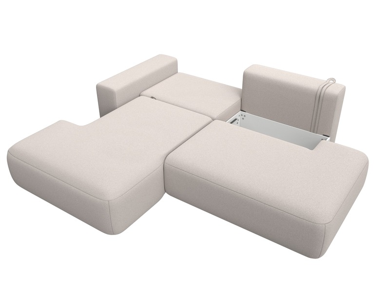 Диван угловой Лига-036 НПБ Модерн левый угол, Замша, JOLY 05 бежевый