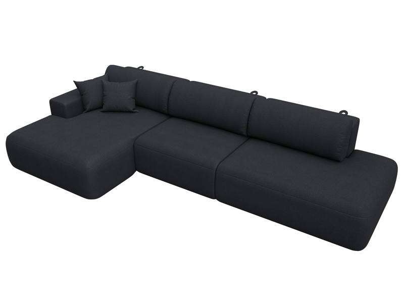 Диван угловой Лига-036 НПБ Модерн Лонг левый угол, Замша, JOLY 16 темно-серый