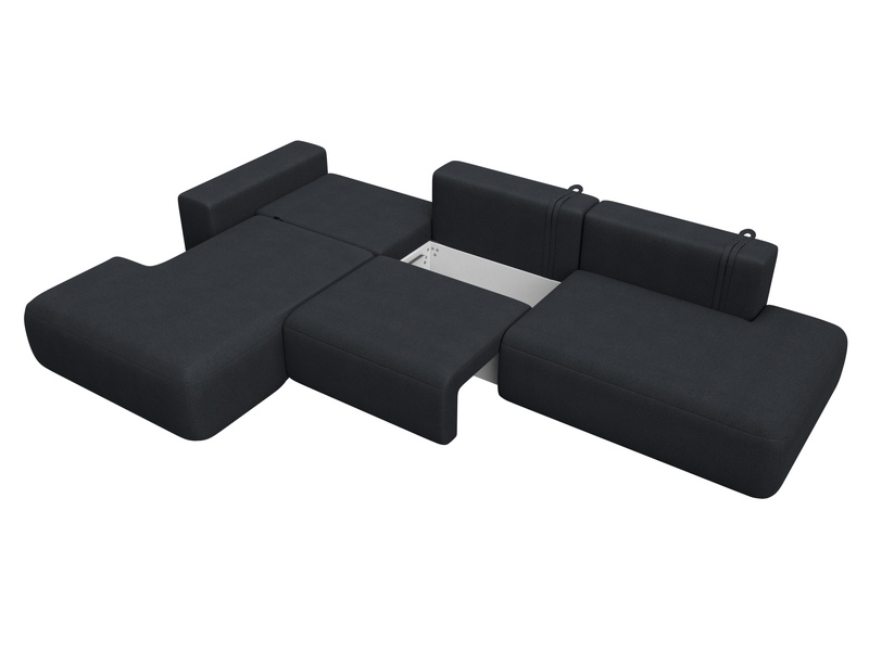 Диван угловой Лига-036 НПБ Модерн Лонг левый угол, Замша, JOLY 16 темно-серый